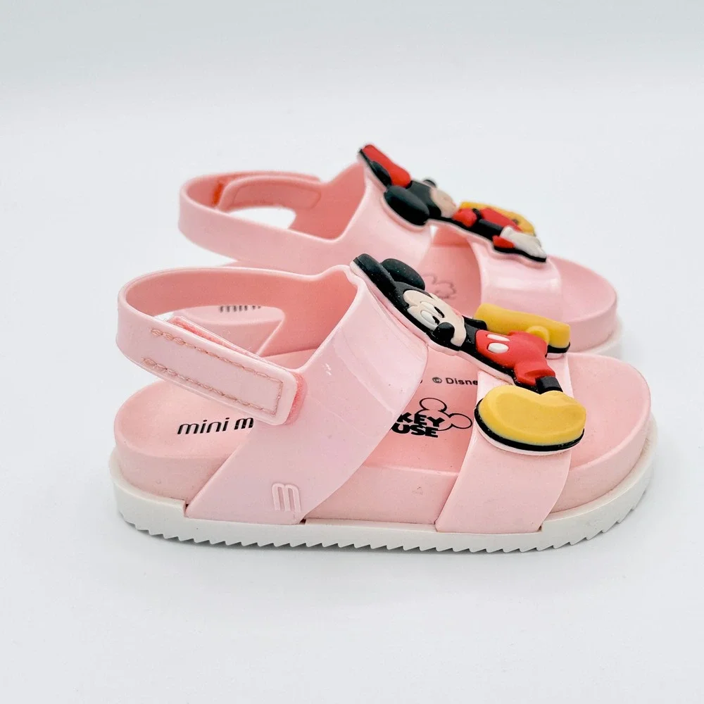 Mini Melissa Kids Play Mickey & Minnie Sandal 5 Pink Disney Summer Vacation Shoe